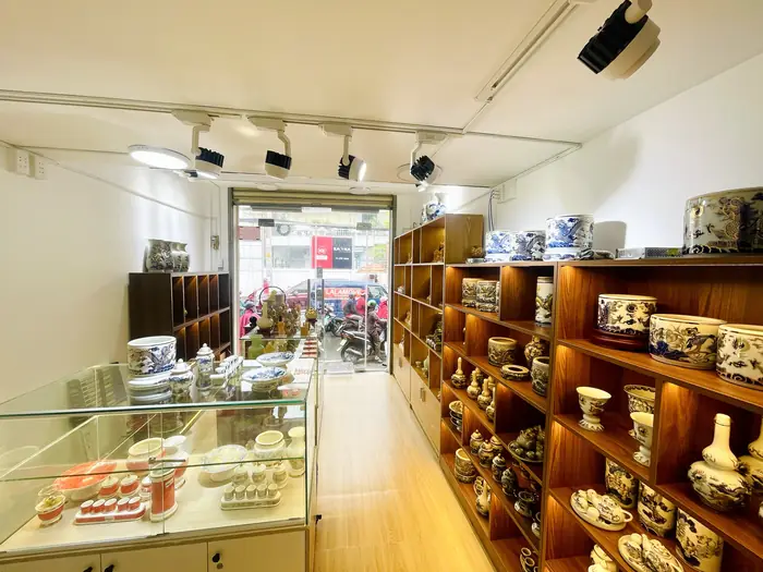 Inside the store: blue-and-white Bat Trang ceramics