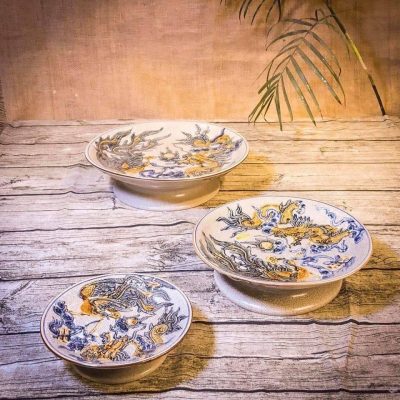 mâm bồng men rạn Bát Tràng