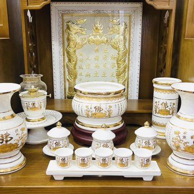 bộ đồ thờ khắc Kinh Phật
